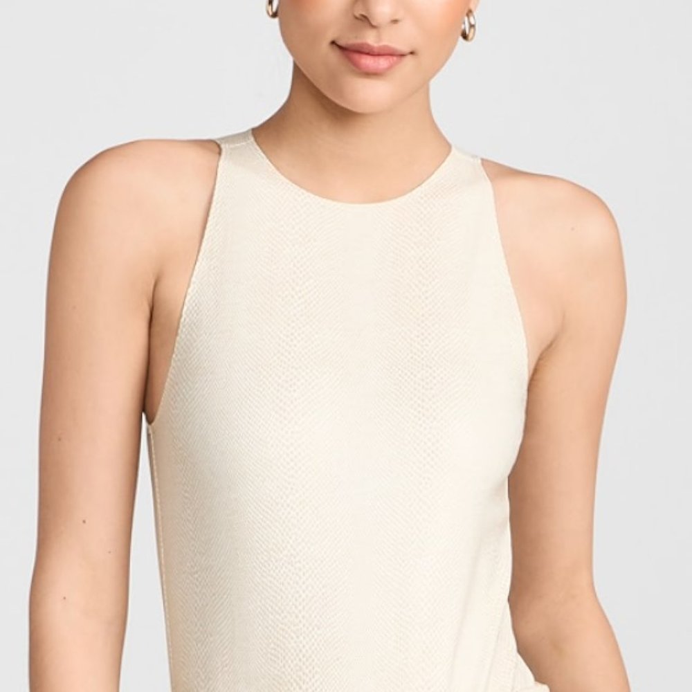 LAPOINTE Snake Faux Leather Halterneck Bodysuit